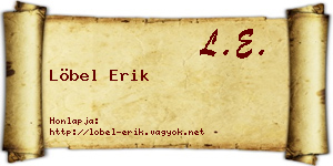 Löbel Erik névjegykártya